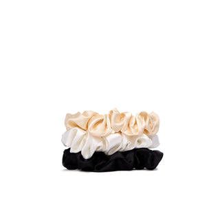 Satin Scrunchies 3 Small 3 Big Sizes - Veganboost